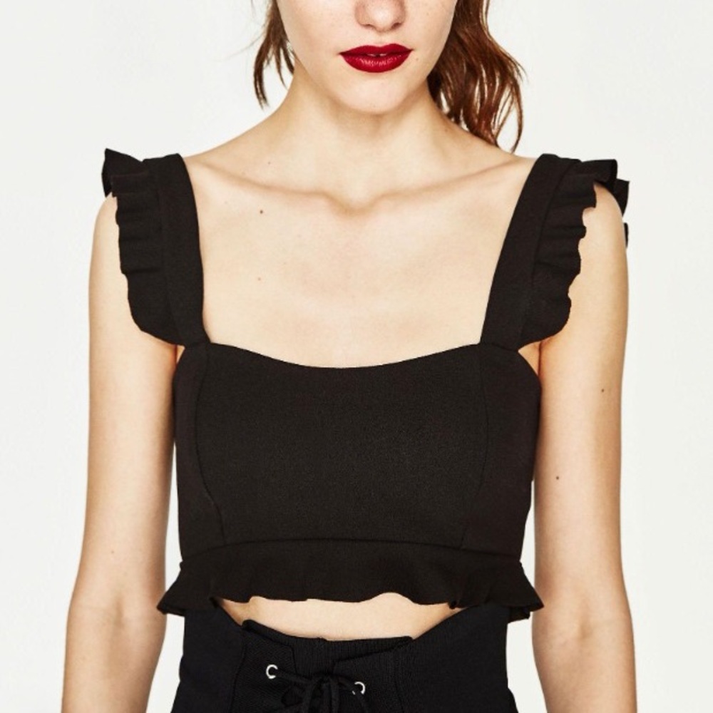 ZARA ruffle crop top